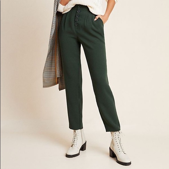 Anthropologie Sasha Button-fly Tapered Trousers - Picture 3 of 8